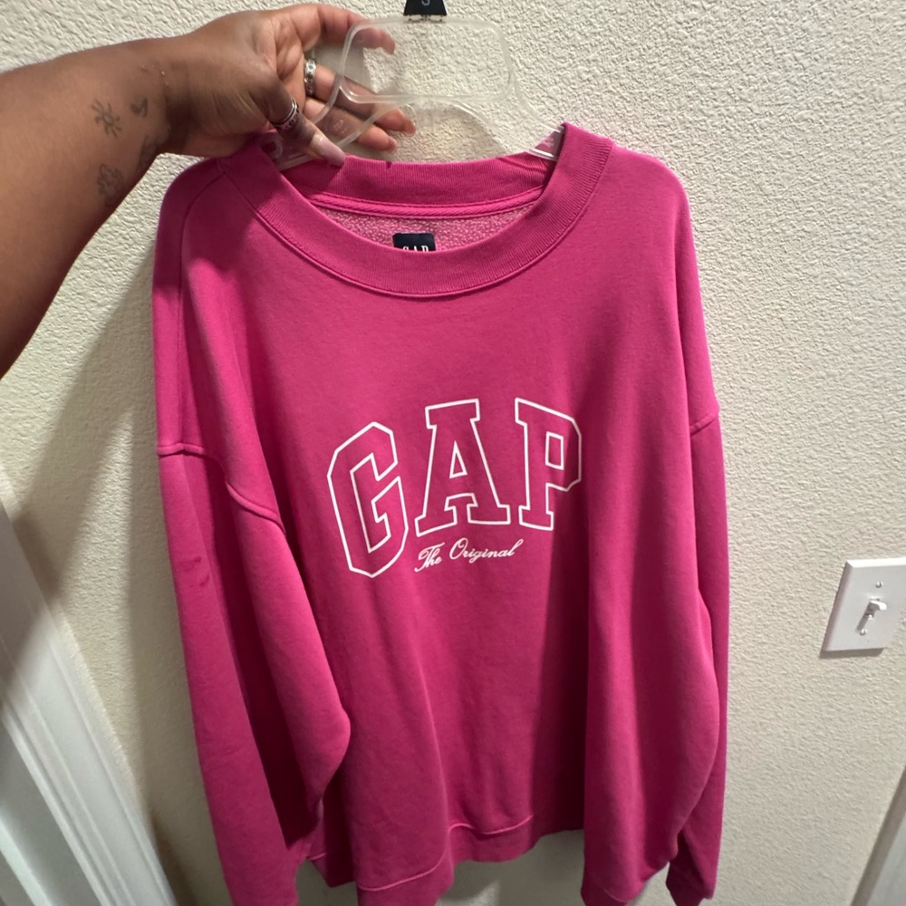 GAP Hot Pink Logo Crewneck Sweatshirt